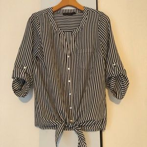 The Limited black and white striped shirt.